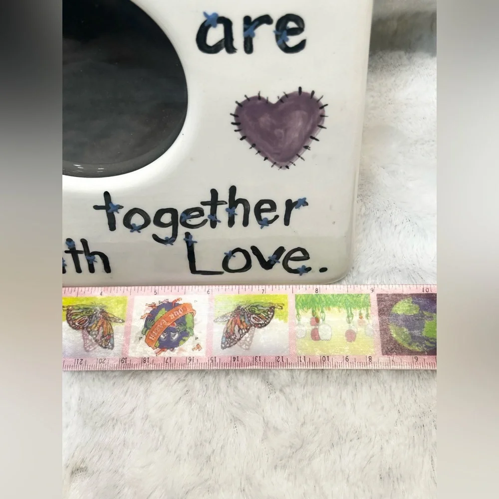 LIKE QUILTS ...FAMILIES ARE STITCHED TOGETHER WITH LOVE CERAMIC PICTURE FRAME